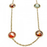 925 Sterling Silver Gold Plated Multicolor Jewelry Glass Necklace
