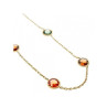 925 Sterling Silver Gold Plated Multicolor Jewelry Glass Necklace
