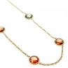 925 Sterling Silver Gold Plated Multicolor Jewelry Glass Necklace