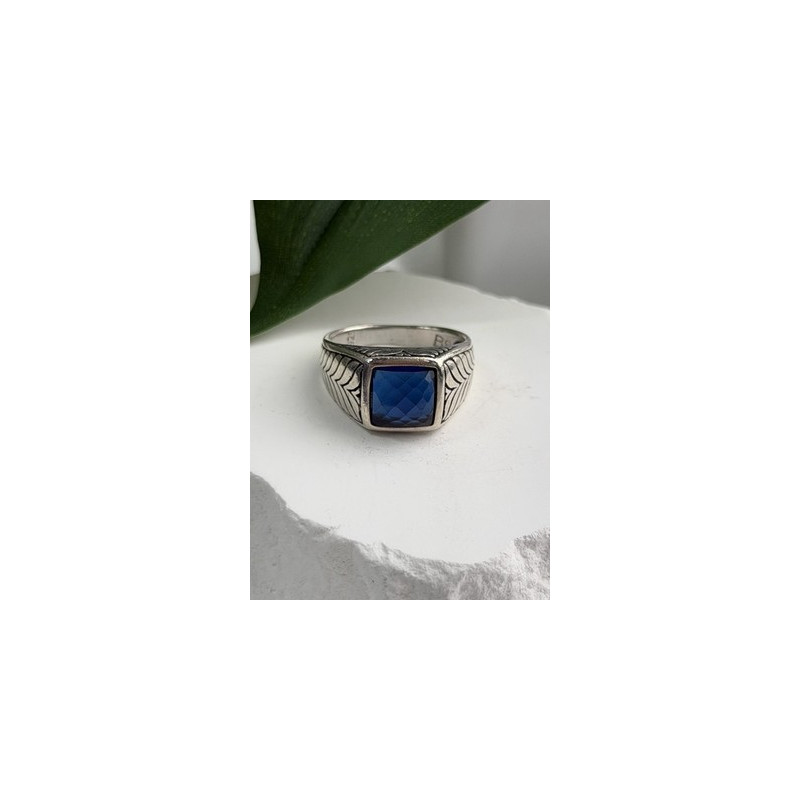 Vintage 925 Sterling Silver Sapphire Ring Size 7.5