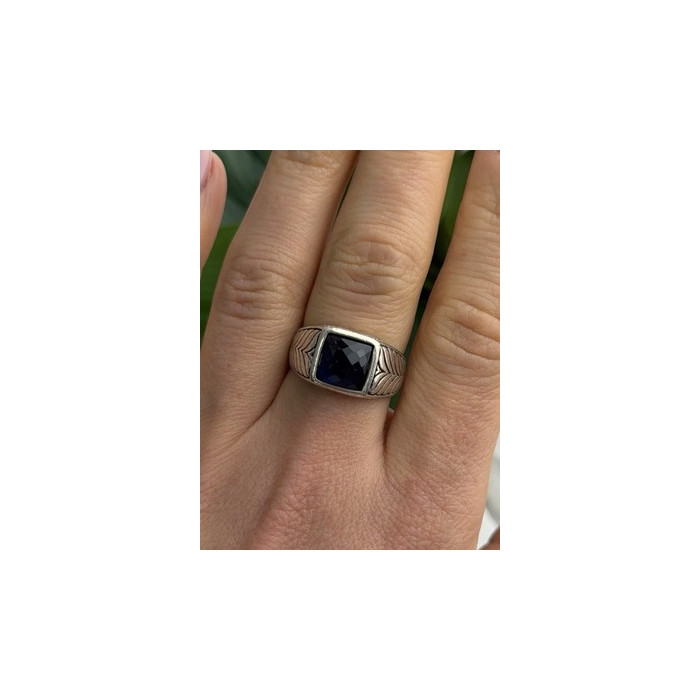 Vintage 925 Sterling Silver Sapphire Ring Size 7.5