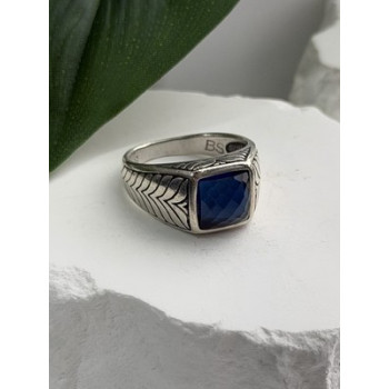 Vintage 925 Sterling Silver Sapphire Ring Size 7.5