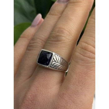 Vintage 925 Sterling Silver Sapphire Ring Size 7.5