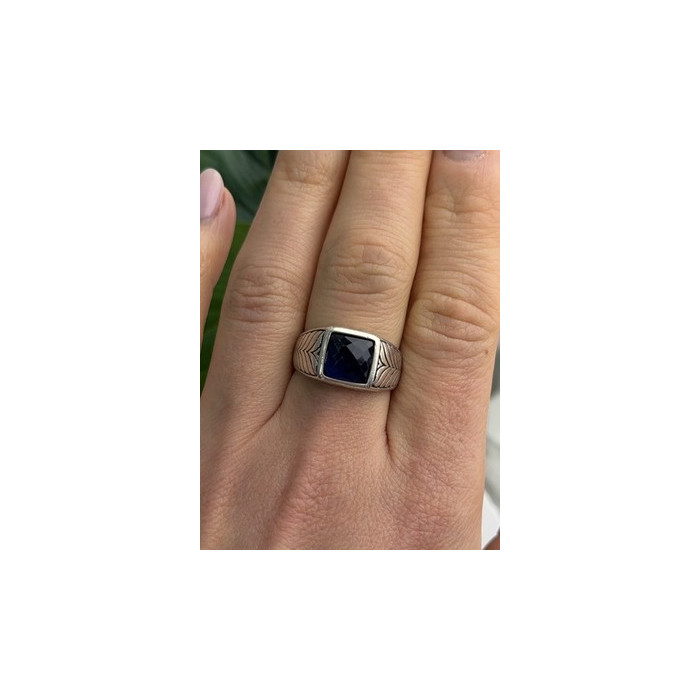 Vintage 925 Sterling Silver Sapphire Ring Size 7.5