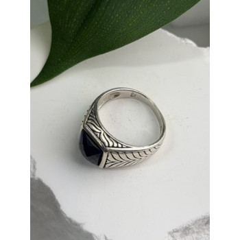 Vintage 925 Sterling Silver Sapphire Ring Size 7.5