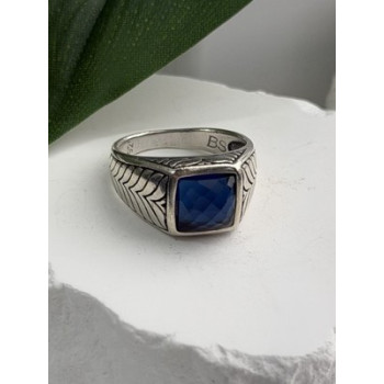 Vintage 925 Sterling Silver Sapphire Ring Size 7.5
