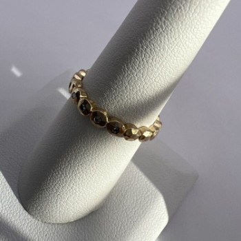 925 Sterling Silver Gold Plated CZ Ring Size 7.5