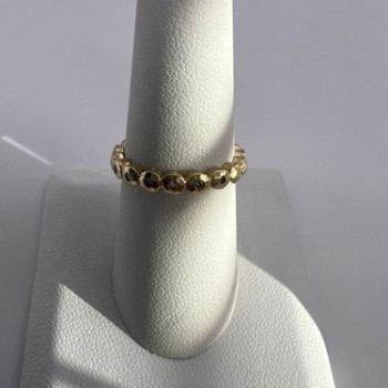 925 Sterling Silver Gold Plated CZ Ring Size 7.5