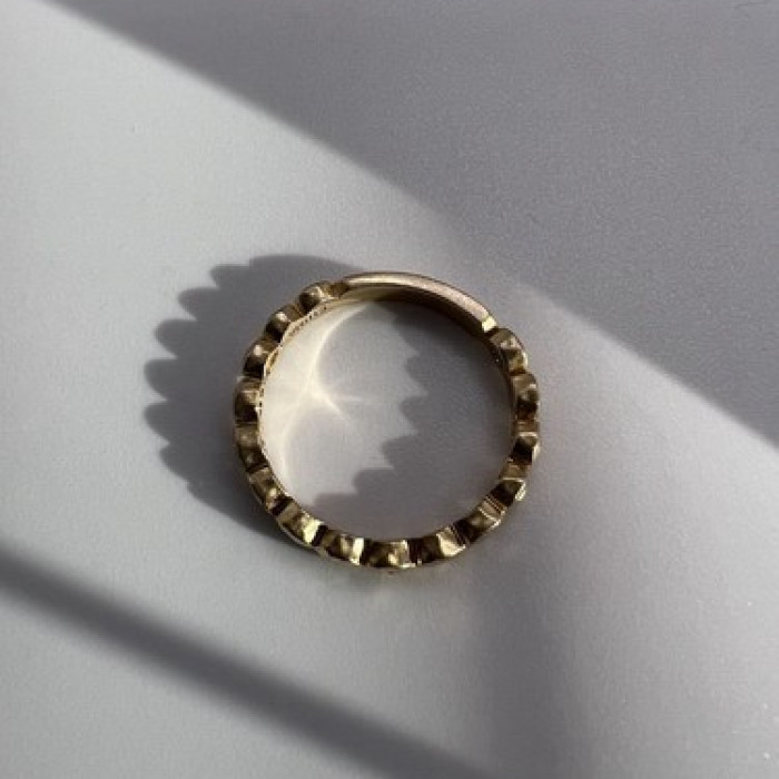 925 Sterling Silver Gold Plated CZ Ring Size 7.5