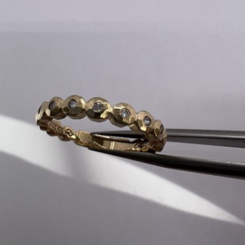 925 Sterling Silver Gold Plated CZ Ring Size 7.5