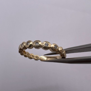 925 Sterling Silver Gold Plated CZ Ring Size 7.5