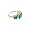 10K YELLOW GOLD EMERALD & DIAMONDS RING SIZE 5.5