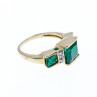 10K Yellow Gold Emerald & Diamonds Ring Size 5.5