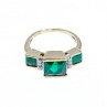 10K Yellow Gold Emerald & Diamonds Ring Size 5.5