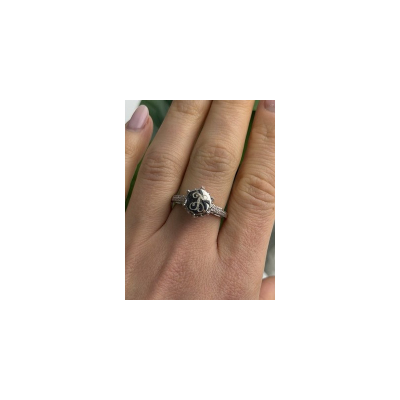 AshleyMaria Monogram 925 Sterling Silver Ring Size 8