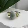 Joy 925 Sterling Silver Jade & Peridot Ring Size 10