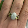 Joy 925 Sterling Silver Jade & Peridot Ring Size 10