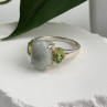 Joy 925 Sterling Silver Jade & Peridot Ring Size 10
