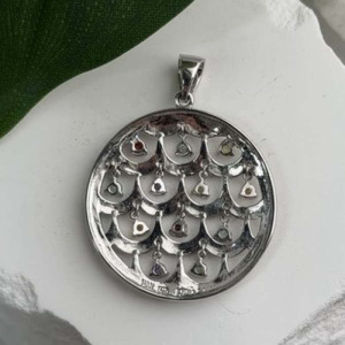 Beautiful 925 Sterling Silver Multi Color Spinel Pendant