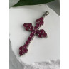 925 Sterling Silver Ruby Pendant Cross