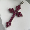925 Sterling Silver Ruby Pendant Cross