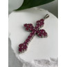 925 Sterling Silver Ruby Pendant Cross