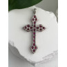 925 Sterling Silver Ruby Pendant Cross