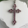 925 Sterling Silver Ruby Pendant Cross