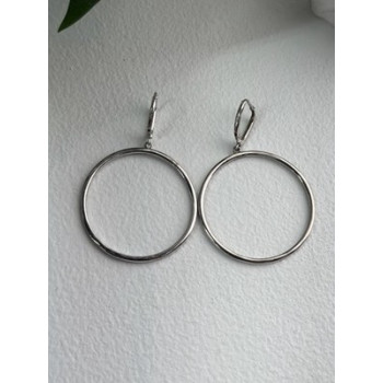 Elegant 925 Sterling Silver Cz Hoop Earrings