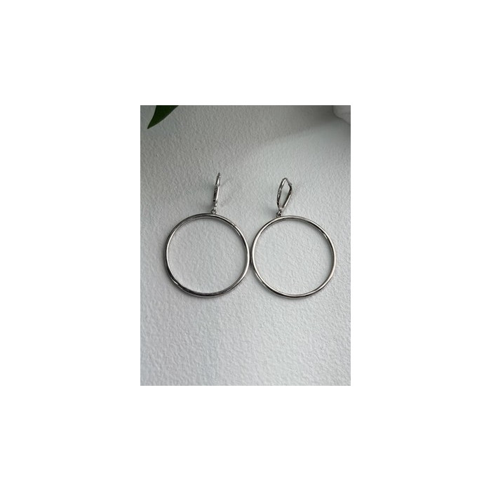Elegant 925 Sterling Silver Cz Hoop Earrings