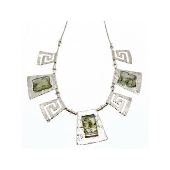 925 Sterling Silver Green Jade Necklace