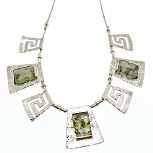 925 Sterling Silver Green Jade Necklace