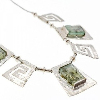 925 Sterling Silver Green Jade Necklace