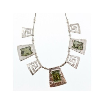 925 Sterling Silver Green Jade Necklace