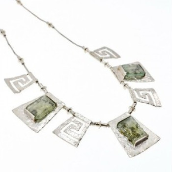 925 Sterling Silver Green Jade Necklace