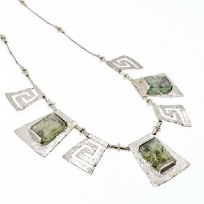 925 Sterling Silver Green Jade Necklace