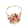 14K Yellow Gold Spinel & Diamonds Ring Size 10.5