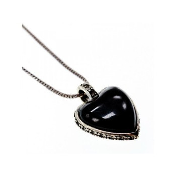 925 Sterling Silver Black Jade and Mother of Pearl 