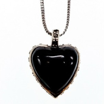 925 Sterling Silver Black Jade and Mother of Pearl 