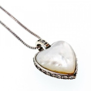 925 Sterling Silver Black Jade and Mother of Pearl 