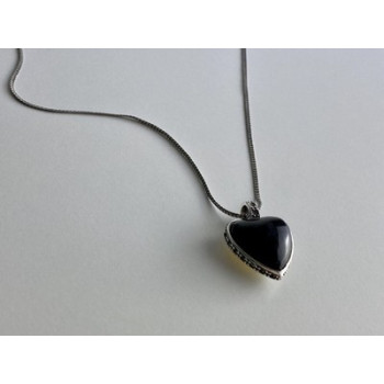 925 Sterling Silver Black Jade and Mother of Pearl 