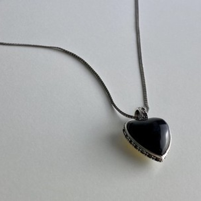 925 Sterling Silver Black Jade and Mother of Pearl 