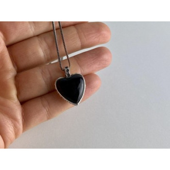 925 Sterling Silver Black Jade and Mother of Pearl 