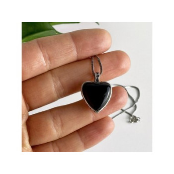 925 Sterling Silver Black Jade and Mother of Pearl 