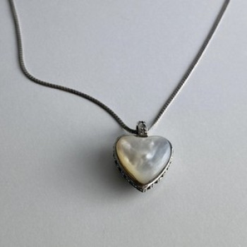 925 Sterling Silver Black Jade and Mother of Pearl 