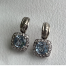 925 Sterling Silver Blue & White Topaz Earrings