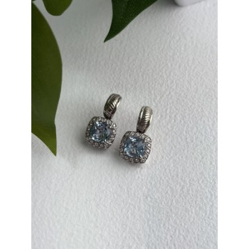 925 Sterling Silver Blue & White Topaz Earrings