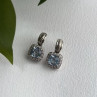 925 Sterling Silver Blue & White Topaz Earrings
