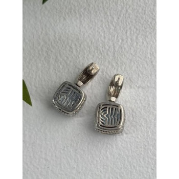 925 Sterling Silver Blue & White Topaz Earrings