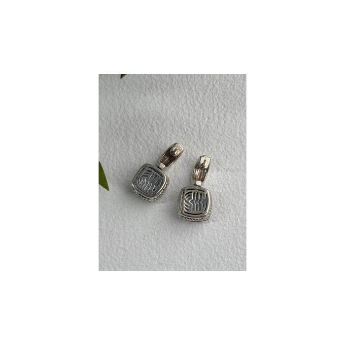 925 Sterling Silver Blue & White Topaz Earrings